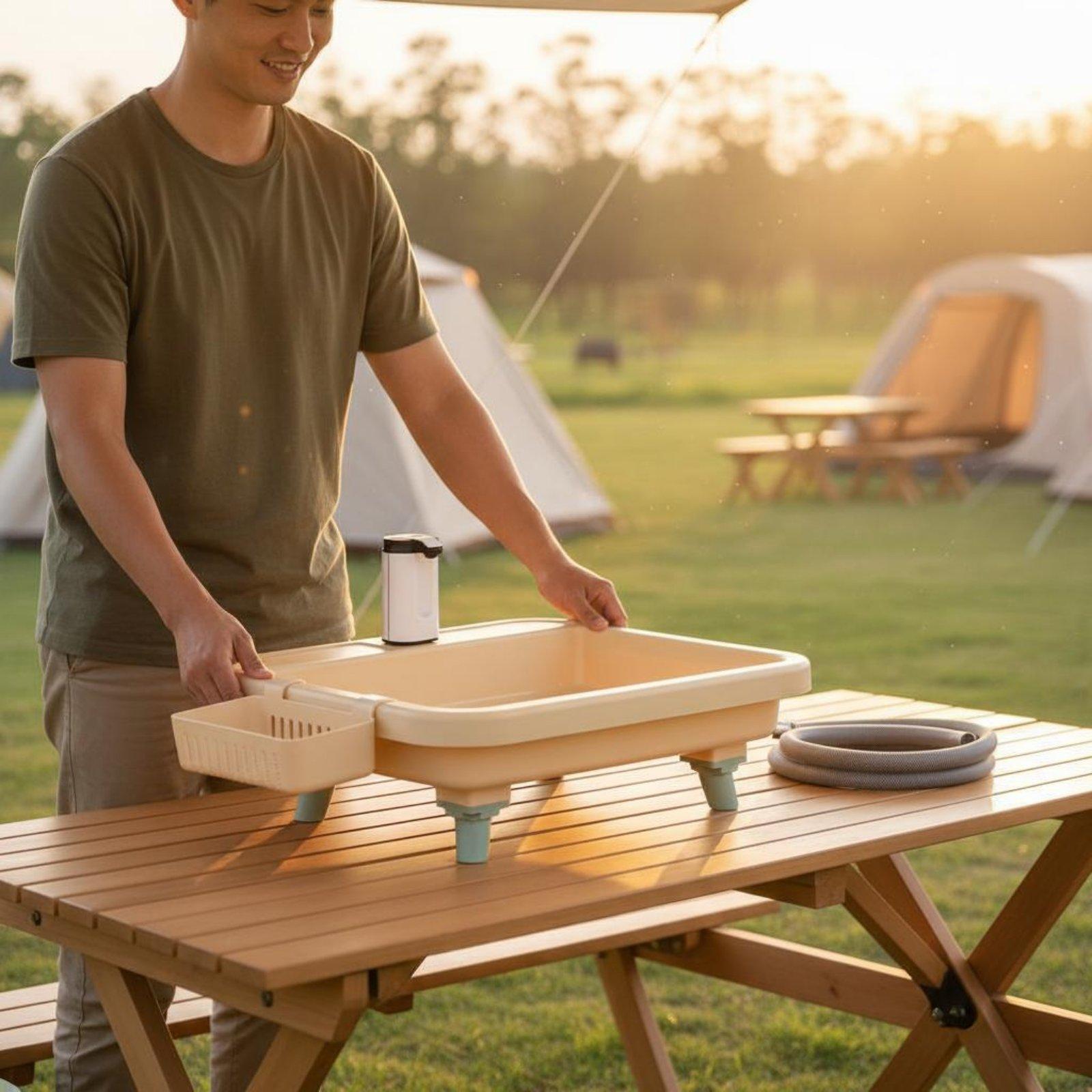 Camping - Портативная походная раковина со встроенным краном