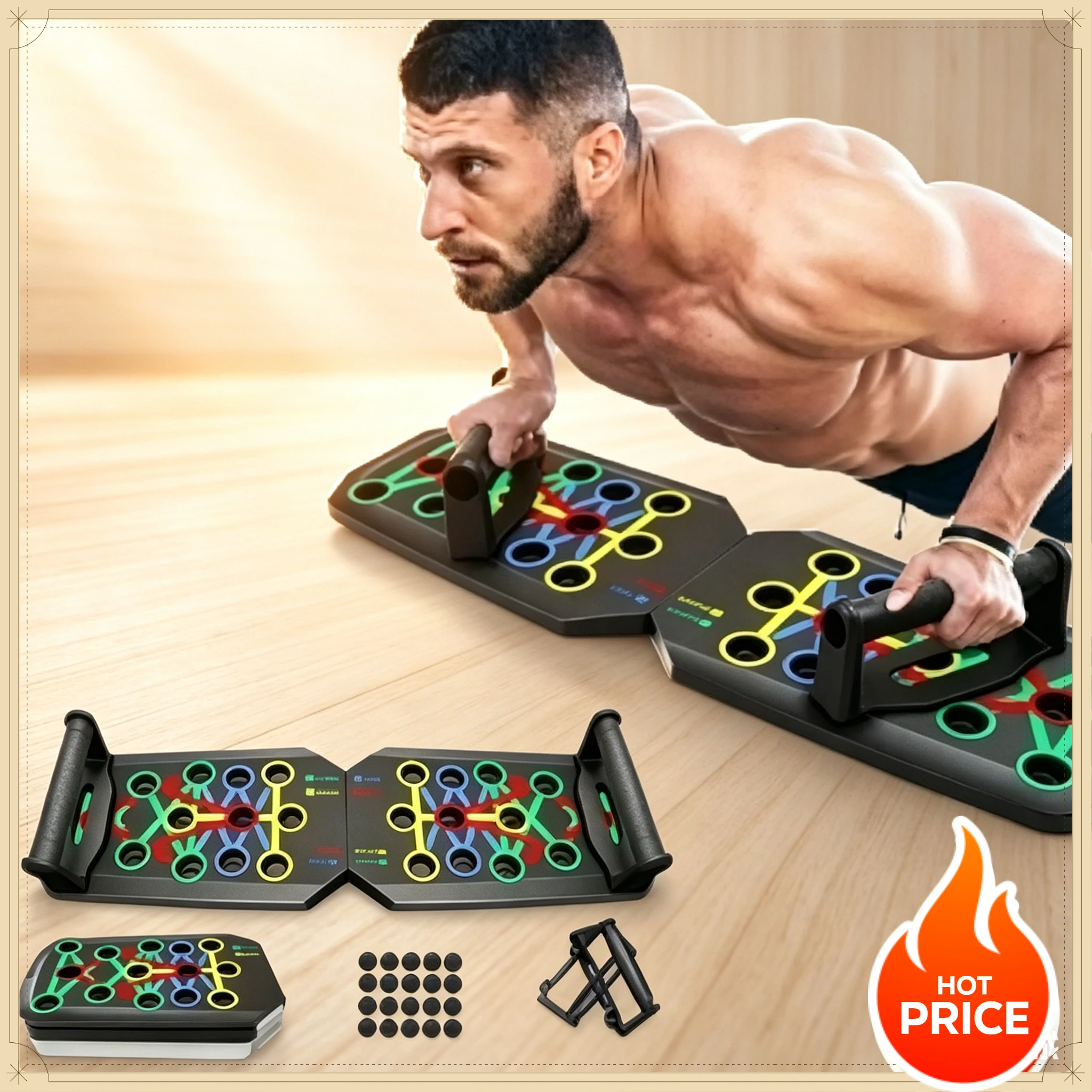 Push Up Board Foldable Multi Function - Складная домашняя стойка для отжиманий, многофункциональная