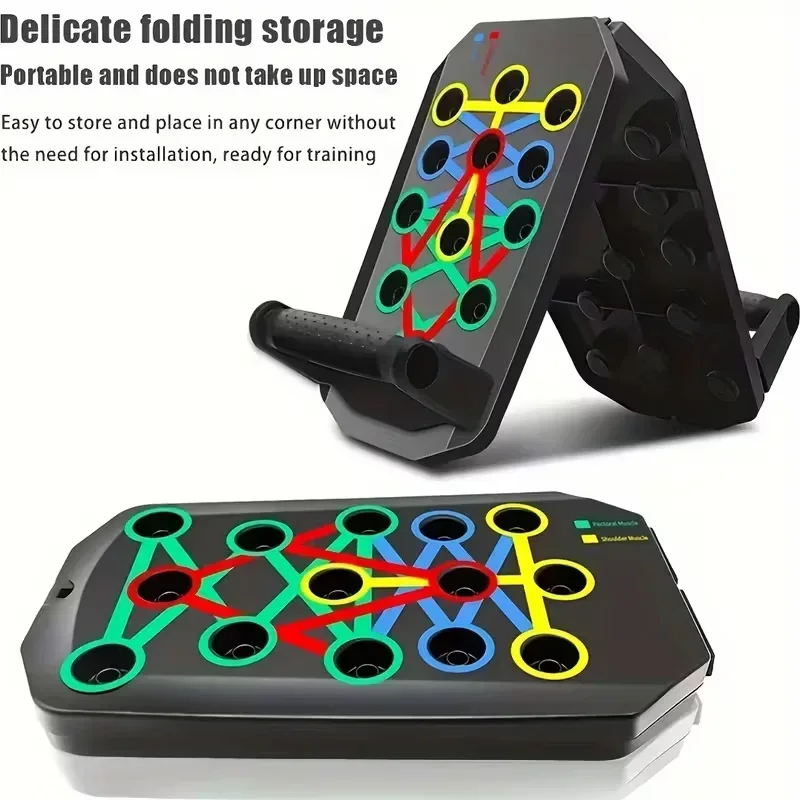 Push Up Board Foldable Multi Function - Набор для отжиманий: портативная многофункциональная доска