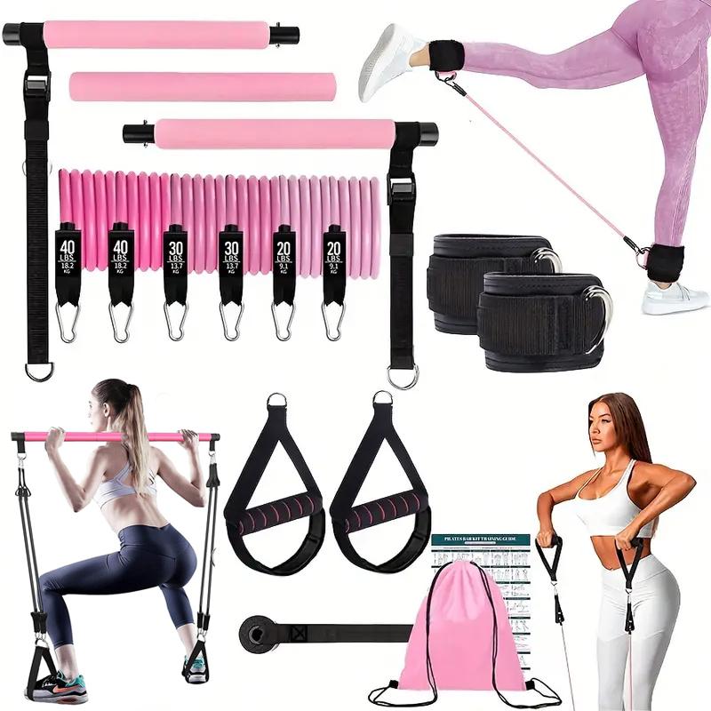 Pilates Bar Kit With Resistance Bands - Многофункциональный набор для пилатеса с эластичными
