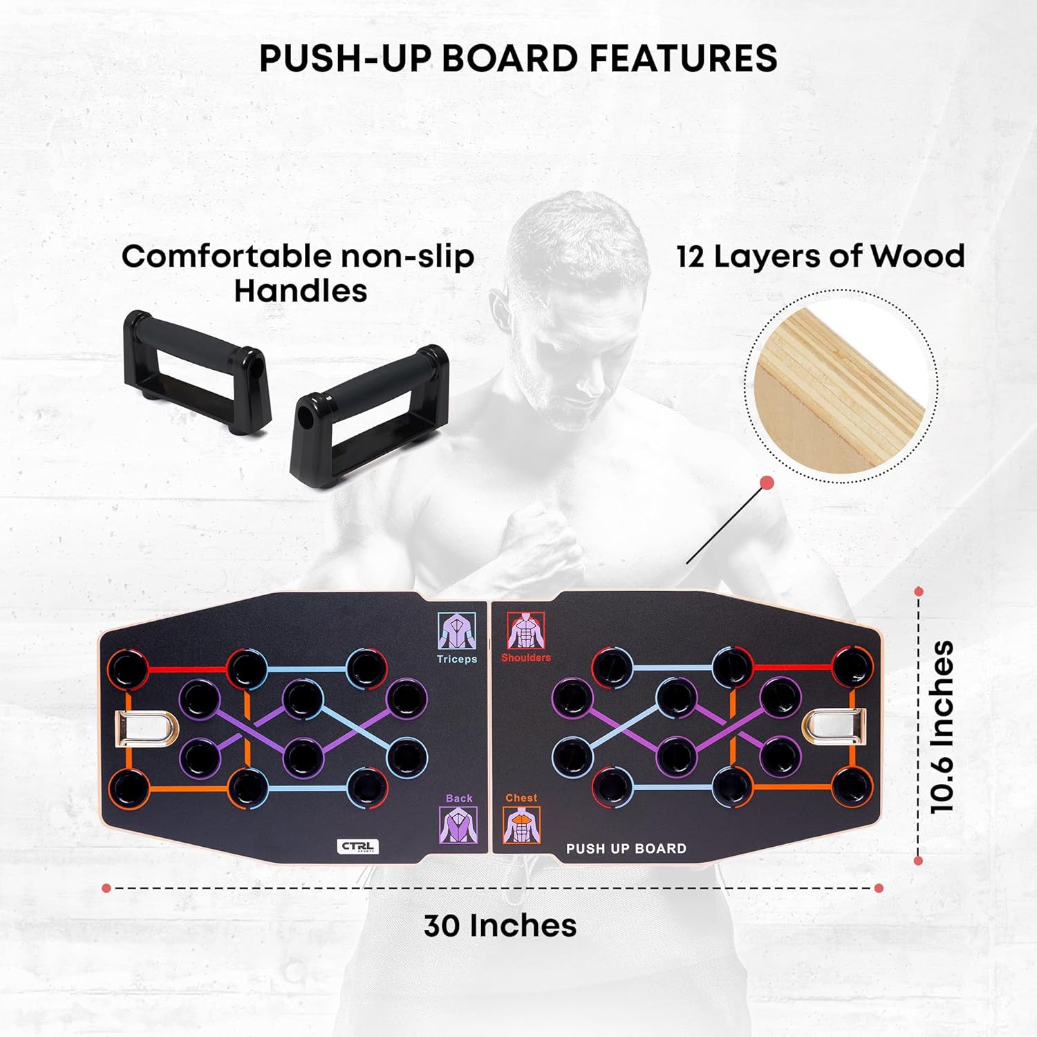 Push Up Board Foldable Multi Function - Многофункциональная складная деревянная доска для отжиманий