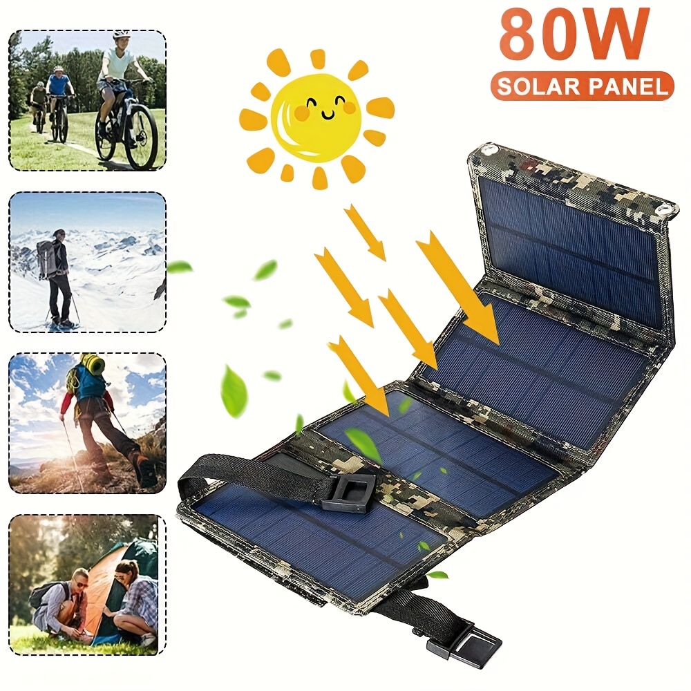 Camping - Портативная складная солнечная панель 80 Вт