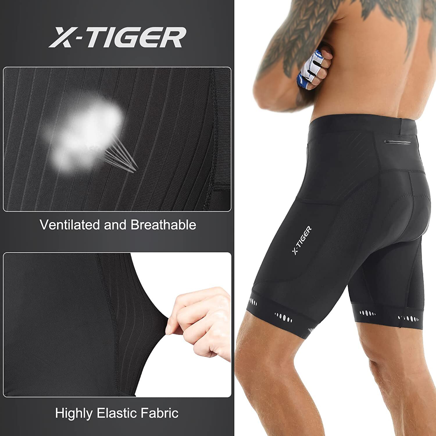 X-TIGER мужские велосипедные ш – обзор и цена Padded Cycling Shorts 5D Gel