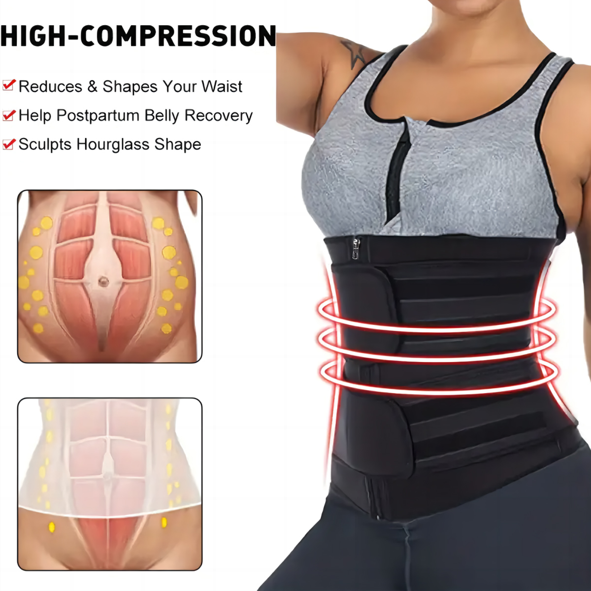 Женский пояс-тренажер для тали – обзор и цена Sweat Waist Trainer Belt Neoprene